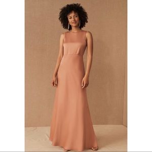 BHLDN Beckett Satin Charmeuse Maxi Dress in Sedona Sunset